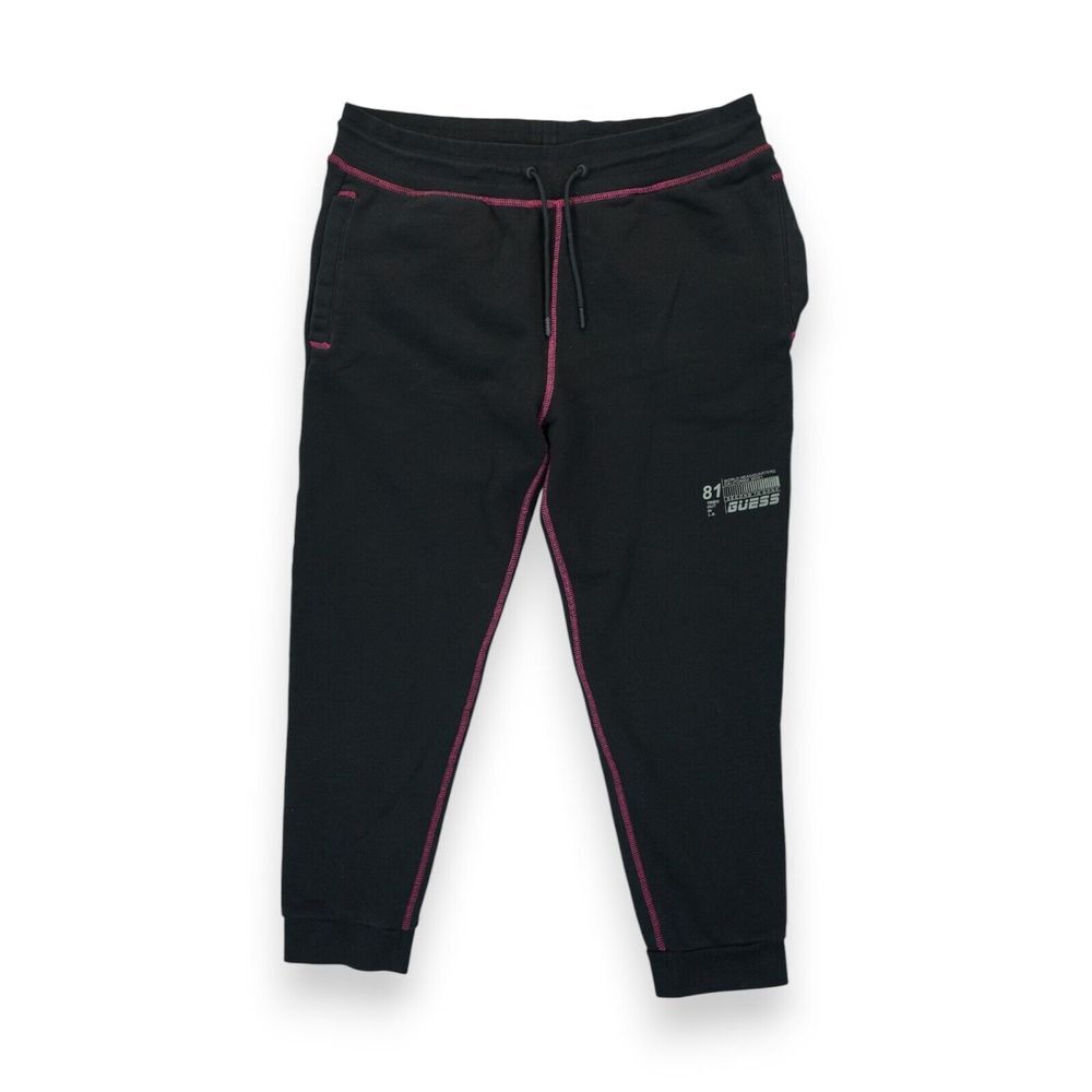 Guess Jogger Sweat Pant Women's Size Large Black Waist 34"‎ Pockets